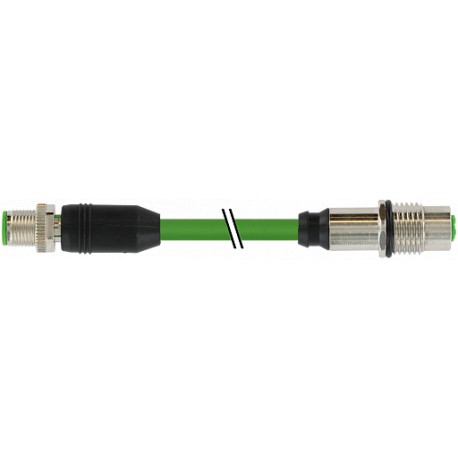 7000-SS085-8801000 - 7000-SS085-8801000 MURRELEKTRONIK M12 male 0° / M12 female receptacle 8p. PUR 0.20 + 0.38 shielded green UL/..