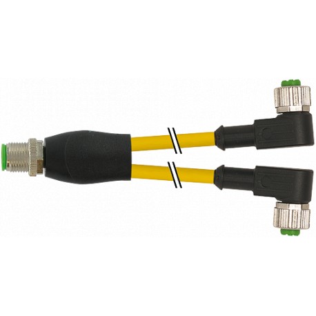 7001-40741-0230200 - 7001-40741-0230200 MURRELEKTRONIK M12 male Y-distributor / M12 female 90° PUR 3x0.34 yellow UL/CSA 2m