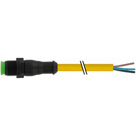 7005-12001-0230500 - 7005-12001-0230500 MURRELEKTRONIK M12 LITE male 0° with cable PUR 3X0.34 yellow UL/CSA 5m