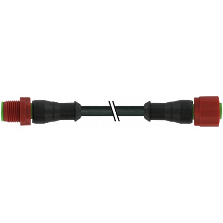 7023-52001-6260200 - 7023-52001-6260200 MURRELEKTRONIK M12 230V male 0° / M12 230V female 0° C-coded PUR 3X0.75 black 2m