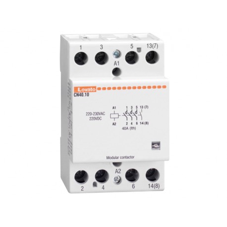 CN4001024 - CN4001024 LOVATO MODULAR CONTACTOR, THREE-POLE OR FOUR-POLE, 40A AC1, 24VAC/DC (4NO)