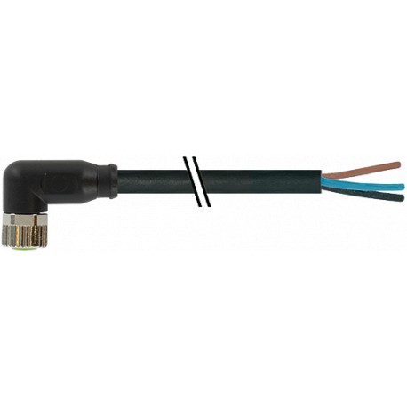 7000-08081-6501000 - 7000-08081-6501000 MURRELEKTRONIK M8 female 90° with cable PUR 3x0.25 black UL/CSA + robot + drag chain 10m