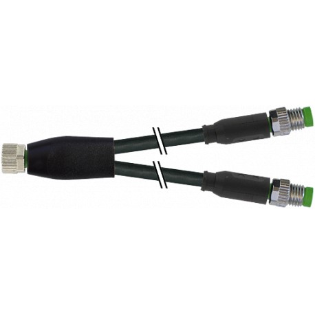 7000-87251-6100100 - 7000-87251-6100100 MURRELEKTRONIK M8 female Y-distributor / M8 male 0° PVC 3x0.25 black UL/CSA 1m