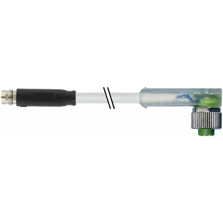 7000-88401-2200300 - 7000-88401-2200300 MURRELEKTRONIK M8 male snap-in / M12 female 90° screw-in LED PUR 3x0.25 gray, 3m