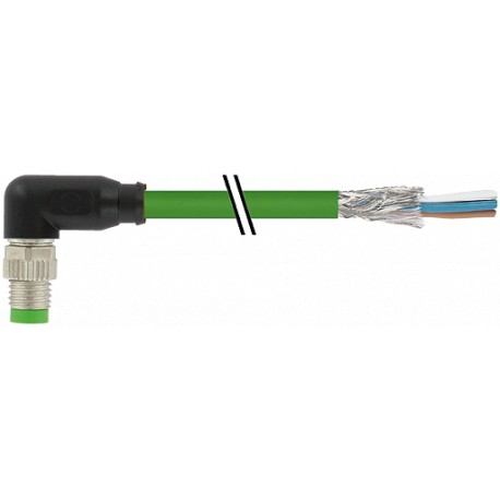 7000-08822-7910750 - 7000-08822-7910750 MURRELEKTRONIK M8 male 90° with cable, Ethercat PUR 1x4xAWG26 shielded green UL/CSA + dra..