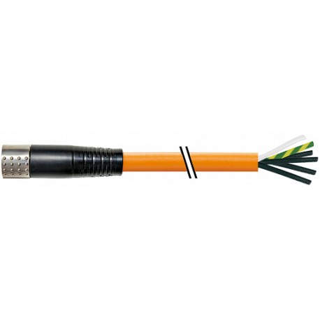 7000-P8321-P110100 - 7000-P8321-P110100 MURRELEKTRONIK MQ15-X-Power female 0° with cable PUR 4x2,5 + 2x1,5 shielded orange UL/CSA..
