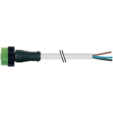 7050-12181-2231500 - 7050-12181-2231500 MURRELEKTRONIK MQ12 female 0° with cable 3 pole PUR 3X0.34 gray, 15m