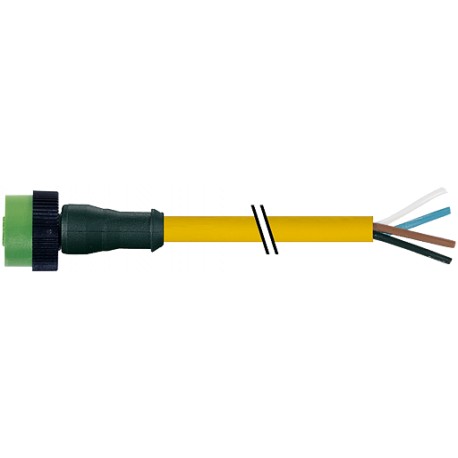 7050-12221-0342000 - 7050-12221-0342000 MURRELEKTRONIK MQ12 female 0° with cable PUR 4x0.34 yellow UL/CSA + drag chain 20m