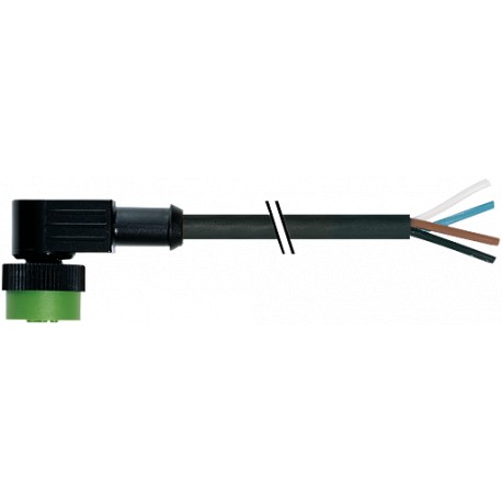 7050-12341-6342000 - 7050-12341-6342000 MURRELEKTRONIK MQ12 female 90° with cable PUR 4X0.34 black UL/CSA, drag chain 20m