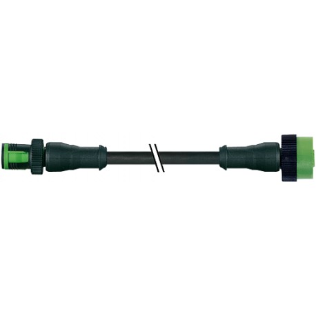 7050-40041-6352500 - 7050-40041-6352500 MURRELEKTRONIK MQ12 male 0° / MQ12 female 0° PUR 5X0.34 black UL/CSA, drag chain 25m