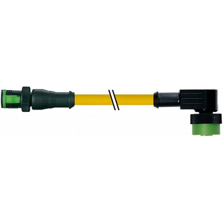 7050-40121-0340100 - 7050-40121-0340100 MURRELEKTRONIK MQ12 male 0° / MQ12 female 90° PUR 4X0.34 yellow, UL/CSA, drag chain 1m