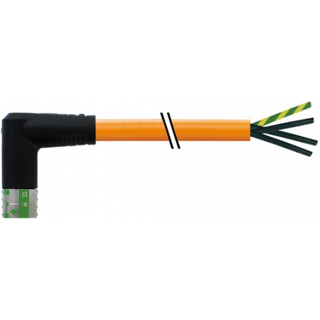 7000-P8032-P122500 - 7000-P8032-P122500 MURRELEKTRONIK MQ15-X-Power female 90° left, with cable PUR 4x1,5 shielded orange UL/CSA ..