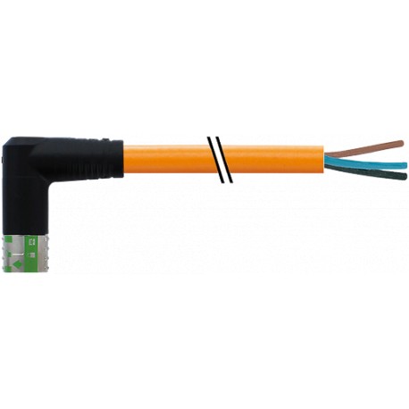 7000-P8332-P114000 - 7000-P8332-P114000 MURRELEKTRONIK MQ15-X-Power female 90° left, with cable PUR 4x2,5 + 2x1,5 shielded orange..