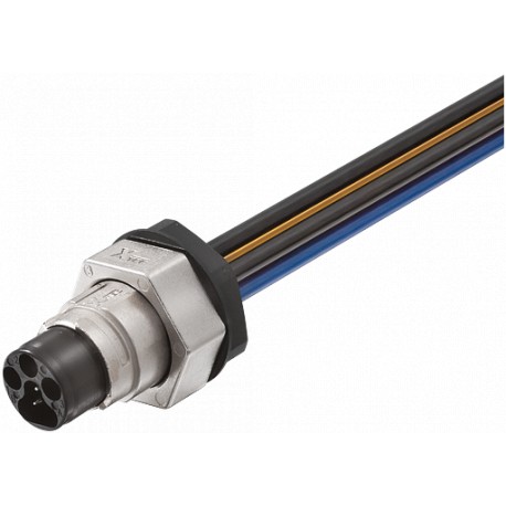 7000-P8381-P800100 - 7000-P8381-P800100 MURRELEKTRONIK MQ15-X-Power male receptacle front mount shielded PVC 6x2.5 1m