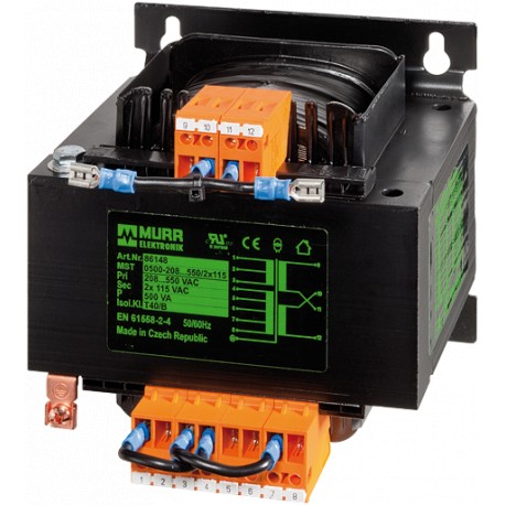 86152 - 86152 MURRELEKTRONIK MST single-phase control and isolation transformer P: 1600VA IN: 208...550VAC OUT: 2x11..