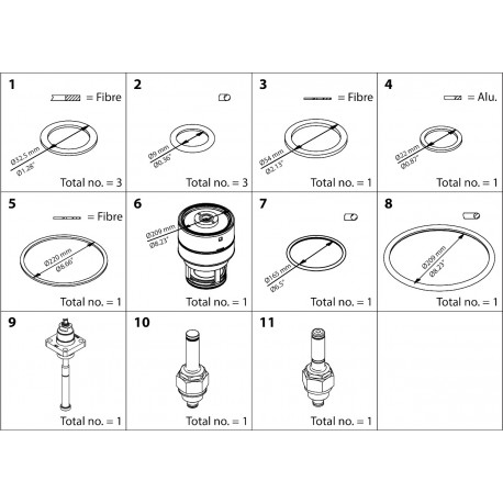 027H7223 - 027H7223 DANFOSS REFRIGERATION ICLX 150 Overhaul kit for ICV 150 body