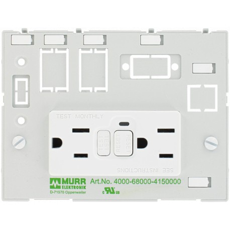 4000-68000-4150000 - 4000-68000-4150000 MURRELEKTRONIK MODLINK MSDD DBL COMBI INSERT USA 2XNEMA 5-15, GFCI without touch protecti..