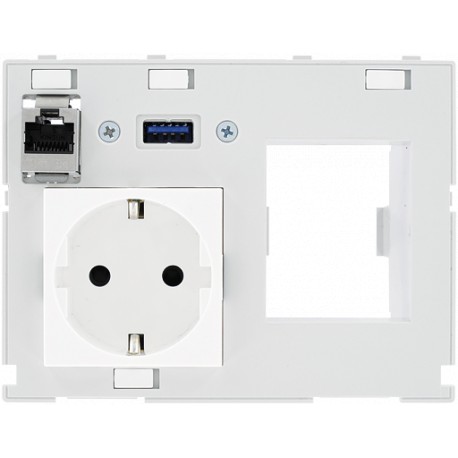 4000-68000-4300003 - 4000-68000-4300003 MURRELEKTRONIK MODLINK MSDD DBL COMBI INSERT GERMANY, 1xRJ45+USB-A + RCD opening