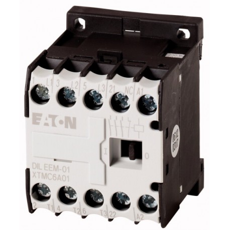 DILEEM-01-G(60VDC) - DILEEM-01-G(60VDC) 051647 XTMC6A01D0 EATON ELECTRIC Contactor, 3p+1N/C, 3kW/400V/AC3