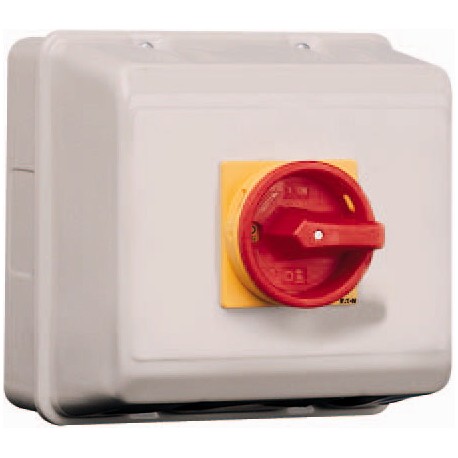 P3-100/ST/SVB - P3-100/ST/SVB 025520 EATON ELECTRIC Main switch, +steel enclosure, 3p, 100A, handle red yellow, lockable