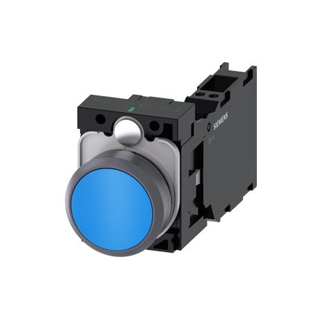 3SU1130-0AB50-3FA0 - 3SU1130-0AB50-3FA0 SIEMENS Pushbutton, 22 mm, round, plastic with metal front ring, blue, Pushbutton, flat, ..