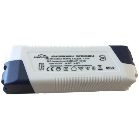 ELP030C0500LS - ELP030C0500LS MEANWELL AC-DC Single output LED driver Constant Current (CC), Output 60VDC / 0.5A, IP66, PFC