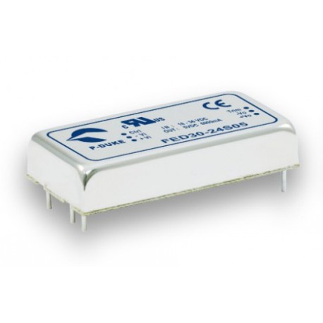 FED30-24S05 - FED30-24S05 MEANWELL DC-DC converter for PCB mount, Input: 18-36VDC. Output: 5VDC. 6A. Power: 30W. I/O isola..