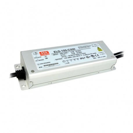 ELG-100-C500DA - ELG-100-C500DA MEANWELL AC-DC Single output LED driver Constant current (CC) with built-in PFC, Output 200VD..