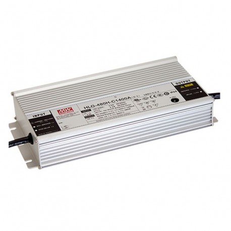 HLG-480H-C1400B - HLG-480H-C1400B MEANWELL AC-DC Single output LED driver Constant Current (CC) with built-in PFC, Cable outpu..