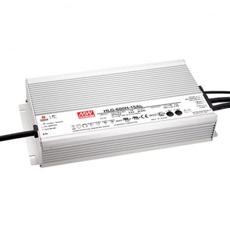 HLG-600H-24AB - HLG-600H-24AB MEANWELL AC-DC Single output LED driver Mix mode (CV+CC) with built-in PFC, Output 24VDC / 25A..