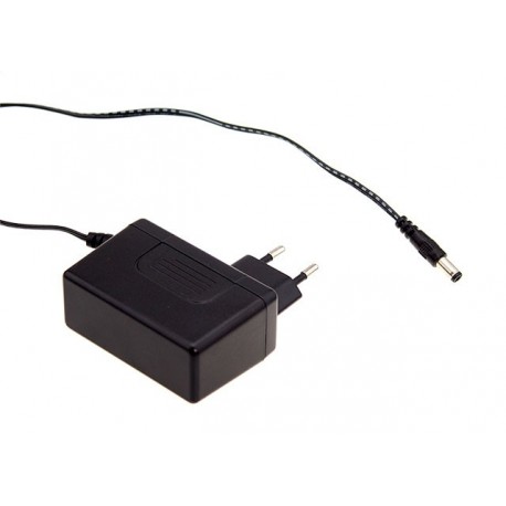 SGA18E09-P1J - SGA18E09-P1J MEANWELL AC-DC Slim wall mounted adaptor, Input range 90-264VAC with 2 pole Euro plug, Output 9..