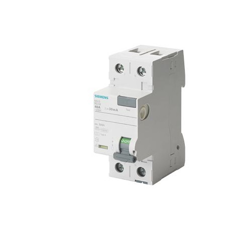 5SV3312-6BA - 5SV3312-6BA SIEMENS Residual current operated circuit breaker, 2-pole, type A, In: 25 A, 30 mA, Un AC: 230 V