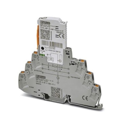 TTC-6P-3-HF-F-12DC-PT-I - TTC-6P-3-HF-F-12DC-PT-I 1065314 PHOENIX CONTACT Surge protection, consisting of protective plug and base ele..