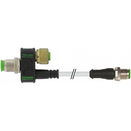 7000-42601-0000000 - 7000-42601-0000000 MURRELEKTRONIK T-coupler M12 female 8 pole / M12 male+CABLE 4 pole+M12 male 3 pole