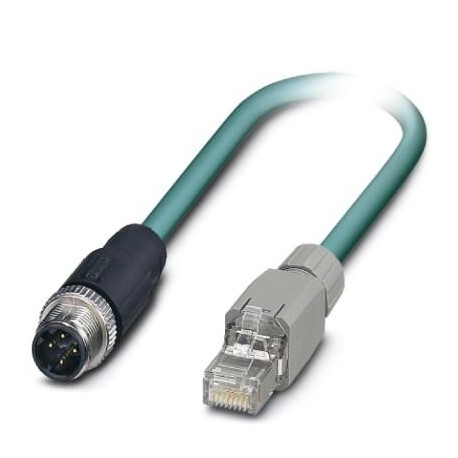 VS-M12MSD-IP20-LI-93P/10,0 - VS-M12MSD-IP20-LI-93P/10,0 1445279 PHOENIX CONTACT Assembled Ethernet cable, CAT5e, shielded, 2-pair, 26 AWG..