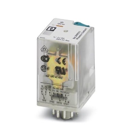 REL-OR3/LDP-12DC/3X21 - REL-OR3/LDP-12DC/3X21 2909211 PHOENIX CONTACT Plug-in octal relays with power contacts, 3 changeover contact..