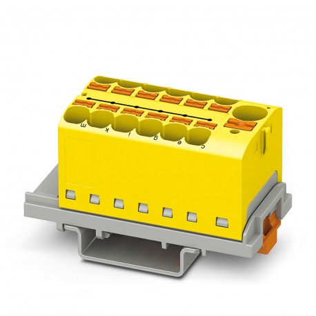 PTFIX 10/12X4-NS35 YE - PTFIX 10/12X4-NS35 YE 3273620 PHOENIX CONTACT Distribution block, nom. voltage: 800 V, nominal current: 32 A..