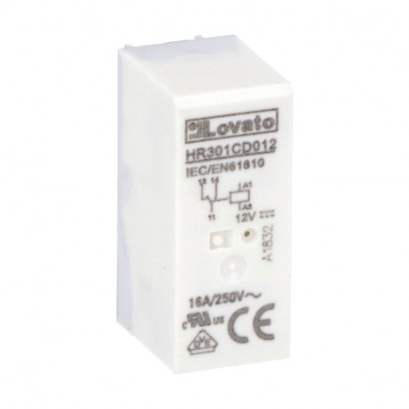 HR301CD012 - HR301CD012 LOVATO Relay miniature 1 Switched 16A, 12VDC