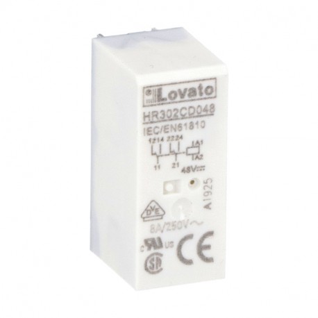 HR302CD012 - HR302CD012 LOVATO Relay miniature 2 Switched 10A, 12VDC
