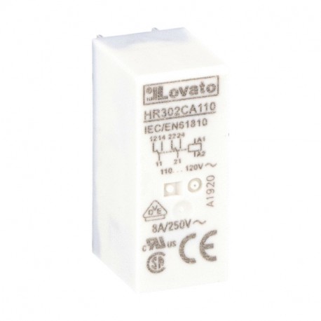 HR302CA110 - HR302CA110 LOVATO Relay miniature 2 Switched 10A, 110VAC
