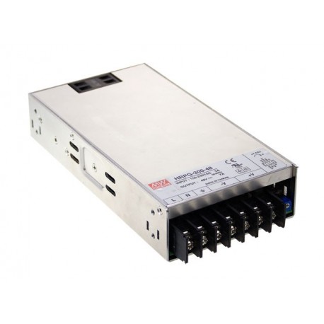 HRPG-300-48 - HRPG-300-48 MEANWELL AC-DC Single output enclosed power supply, Output 48VDC / 7A, 1U low profile, fan cooli..