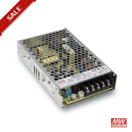 RSP-75-7.5 - RSP-75-7.5 MEANWELL AC-DC Single Output Enclosed power supply, Output 7.5VDC Single Output / 10A, PFC, free ..