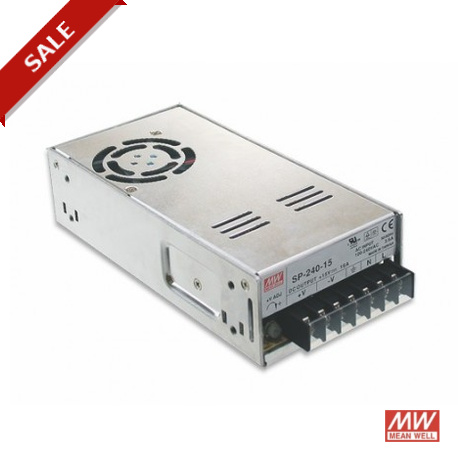 SP-240-7.5 - SP-240-7.5 MEANWELL AC-DC Enclosed power supply, Output 7,5VDC / 32A, PFC, forced air cooling