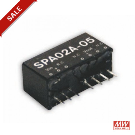 SPA02C-15 - SPA02C-15 MEANWELL DC-DC Converter for PCB mount, Input 36-72VDC, Output 15VDC / 0.133A, SIP through hole pa..