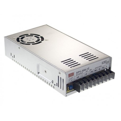 SPV-300-48 - SPV-300-48 MEANWELL AC-DC Enclosed power supply, Output 48VDC / 6.25A, forced air cooling, Programmable outp..