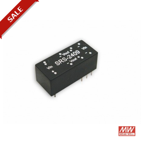SRS-0509 - SRS-0509 MEANWELL DC-DC Converter for PCB mount, Input 5VDC ±10%, Output 9VDC / 0.056A, DIP through hole pac..
