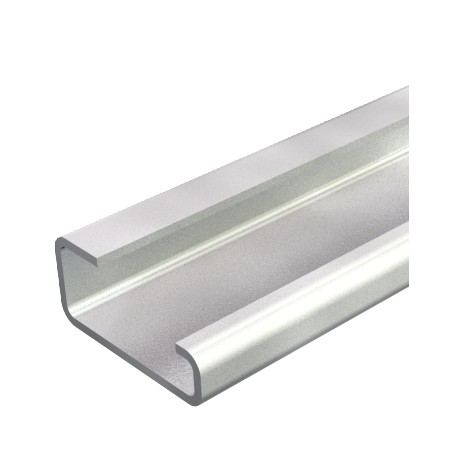 2064 GTP 2M - 2064 GTP 2M 1115057 OBO BETTERMANN Carrier rail unperforated, 2000x32x15, Electrogalvanised, transparently p..