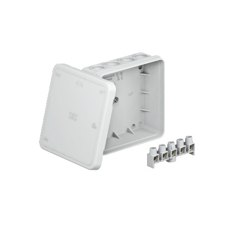 A 14 - A 14 2000378 OBO BETTERMANN Junction box , 100x100x38, Light grey, 7035, Polyethylene, PE