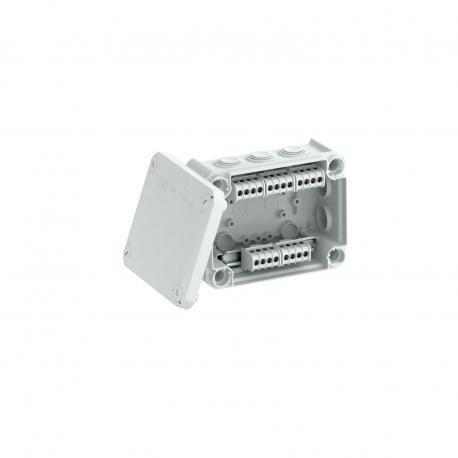T 100 KL - T 100 KL 2007436 OBO BETTERMANN Junction box with terminal strip + entries, 151x117x67, Light grey, 7035, Po..