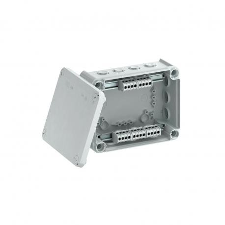 T 160 KL - T 160 KL 2007440 OBO BETTERMANN Junction box with terminal strip + entries, 190x150x77, Light grey, 7035, Po..
